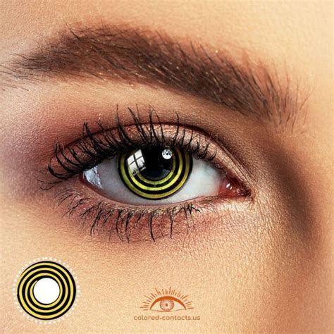 Yellow Black Swirl Eye Halloween Contacts Colored Contact Lenses