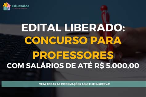 Concurso Para Professores Com Salário De Até R 500000 Edital