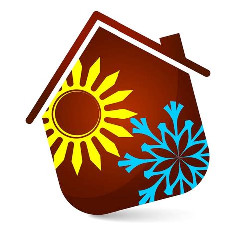 Premium Vector House Symbol Sun And Snowflake Design For Air