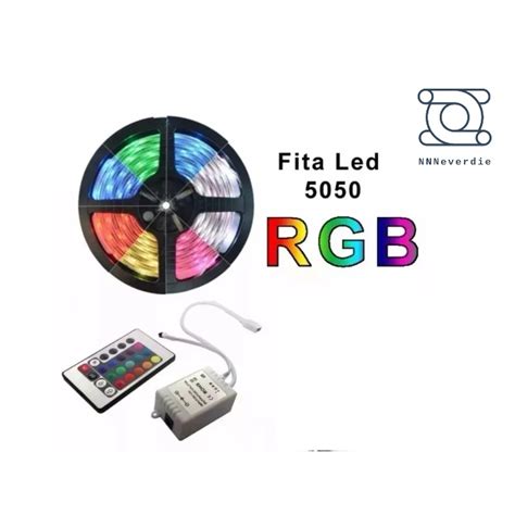 Fita Led Rgb 5050 Rolo 5metro Prova Dágua Controle Shopee Brasil