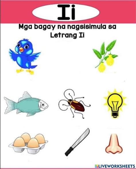 Mga Bagay Na Nagsisimula Sa Letrang G Worksheet Artofit