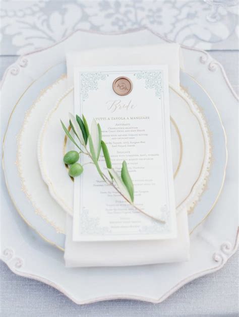 Wedding Decor Gorgeous Wedding Menus Weddingsonline