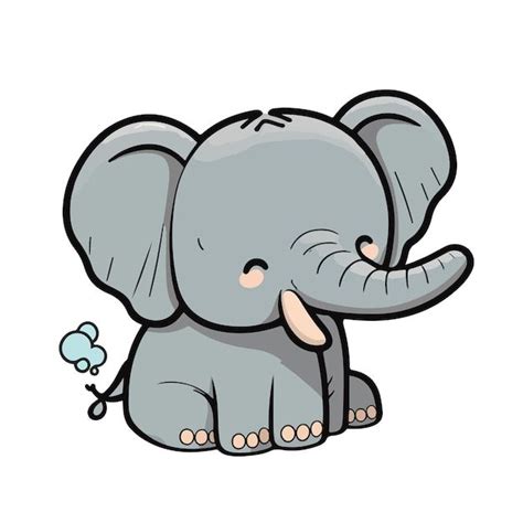 Estilo De Desenho Animado De Elefante Fofo Vetor Premium Imagenes De Elefantes Animados