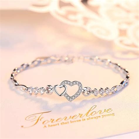 Diamond Heart Tennis Bracelet 925 Sterling Silver And Cubic Zirconia Etsy