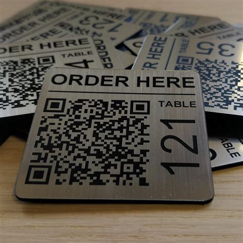 Custom Qr Code Laser Engraved Discs Mm Square Table Tags Etsy Uk