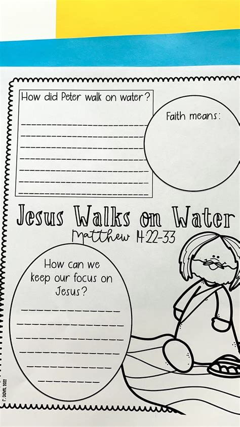 Jesus Walks On Water Printable Bible Lesson Activities For Elementary