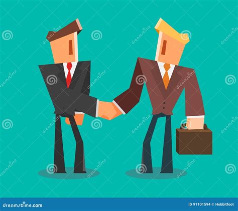 Businessmen Shaking Hands Successful Deal Concept Stock Vector