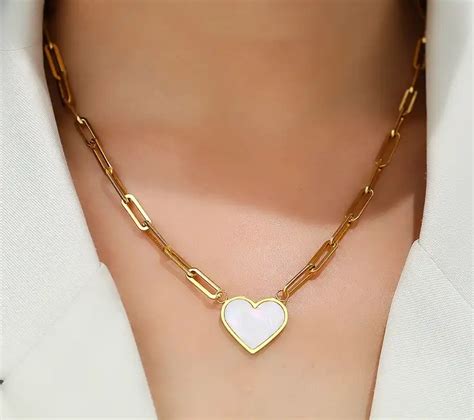 Collier Coeur Gros Maillon Des Bijoux Fantaisie