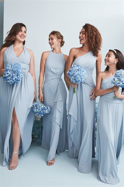love   dusty blue bridesmaid dresses  davids bridal