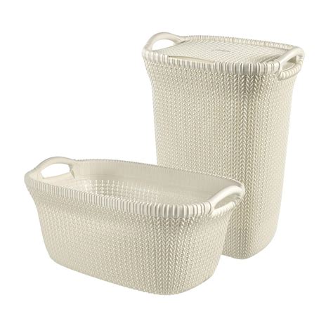 Curver Knit Wasmand Met Deksel L Wasmand L Gebroken Wit Kopen