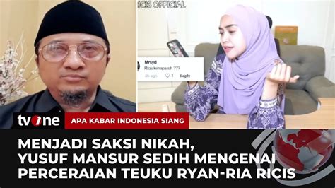 Kesedihan Yusuf Mansur Soal Kandasnya Hubungan Ria Ricis Teuku Ryan