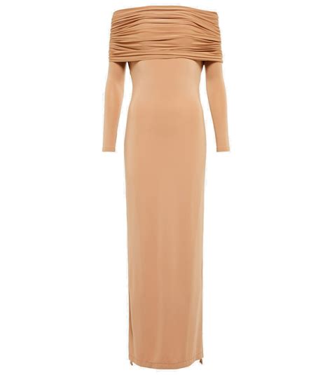 Dion Lee Off Shoulder Ruched Maxi Dress Dion Lee