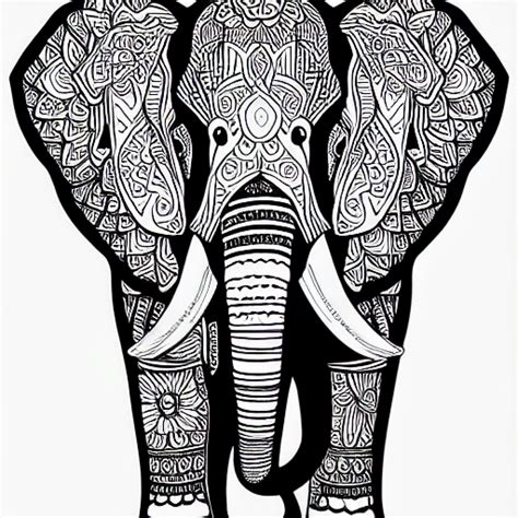 Elephant Outline Coloring Page · Creative Fabrica