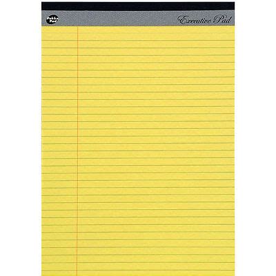 A Yellow Legal Executive Pad Mm Ruled With Margin Perforated