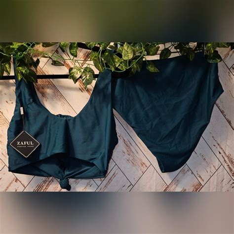 Zaful Swim New Womens High Waisted Bikini Scoop Neck Swimsuit Two Pieces Bathing Suit Poshmark