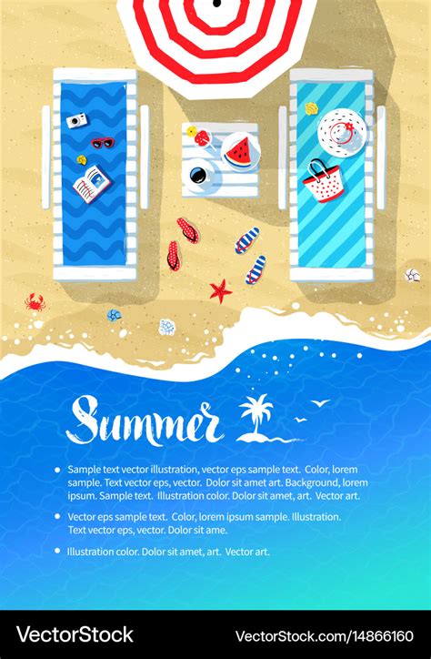 Sommerurlaub Flyer Design Lizenzfreies Vektorbild