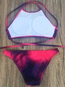 16 OFF 2021 Tie Dyed High Neck Padded Bikini In PURPLE ZAFUL