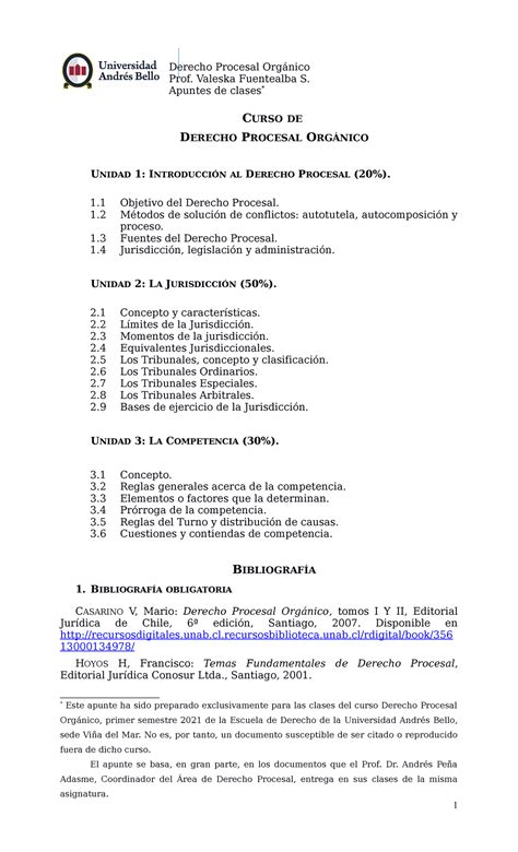 Apunte Derecho Procesal Org Nico Unab Completo Derecho