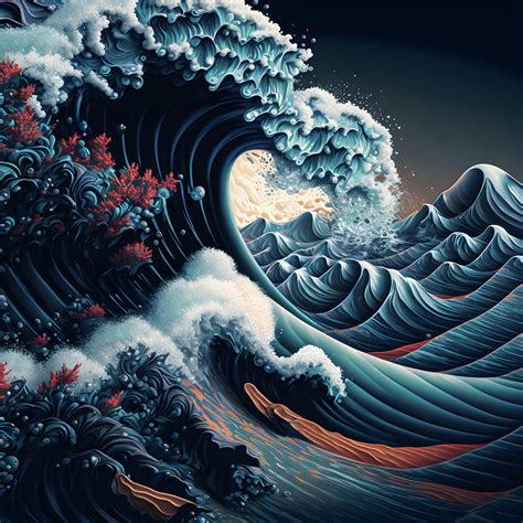 Ukiyo Wave Japanese Art Digital Art By Metaink Digital Pixels