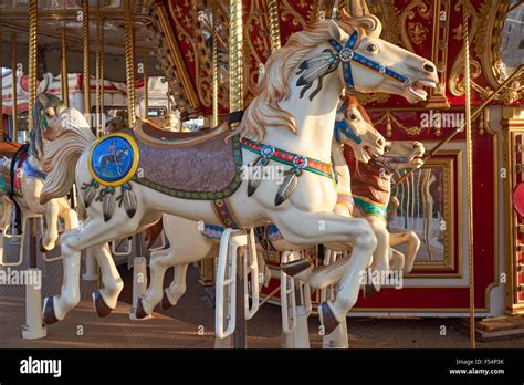 Traditional Horse Carousel Stock Photo Alamy