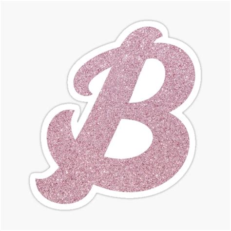 Letter B Pink Glitter Stickers | Redbubble