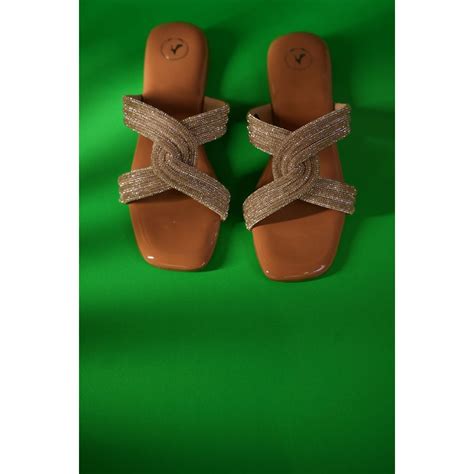 Buy Sana K Luxurious Footwear Gold String Nude Base Sandals Online