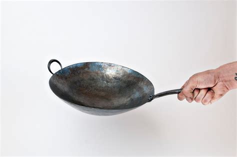 Hand Forged 12 Round Bottom Carbon Steel Wok Etsy