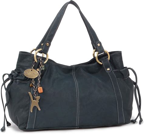 Catwalk Collection Mia Bolso Estilo Shopper Cuero Azul Amazon