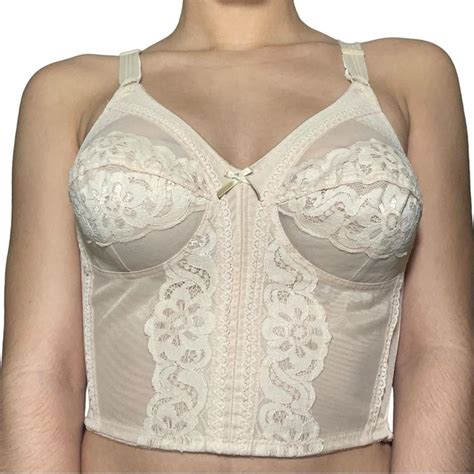 Vintage Nude Detailed Lace Corset Shape Wear Has Depop