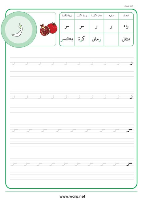 ورق عمل تعليم كتابة الحروف العربية منصة ورق التعليمية