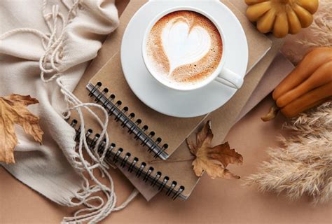 Premium Photo Fall Flat Lay With Coffee And Autumn Decor