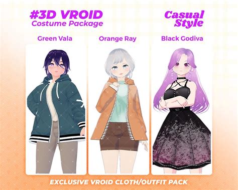 Vroid Clothing Pack Streamer Style Casual Elegance Urban Elegance