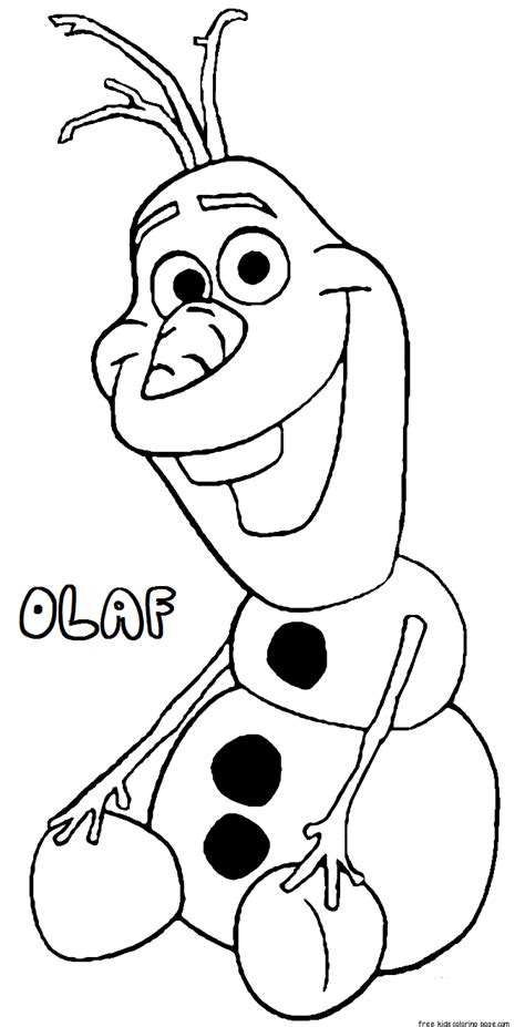 Printable Frozen characters Olaf coloring Pages for kids