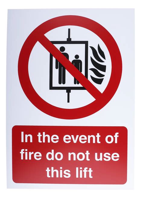 RS PRO PP Rigid Plastic Fire Safety Sign In The Event Of Fire Do Not