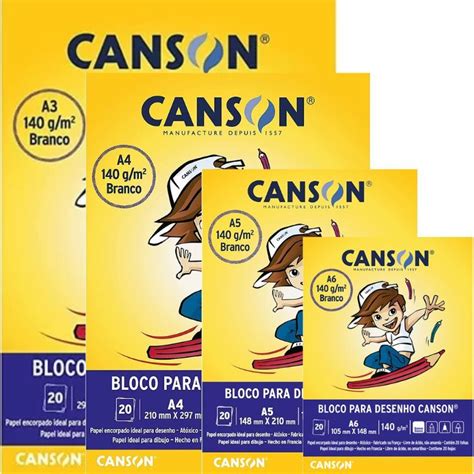 Bloco Escolar Desenho Infantil 140g Branco 20 Folhas CANSON Shopee Brasil