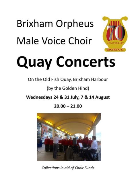 Brixham Orpheus Male Voice Choir Quay Concerts Brixham Town Council