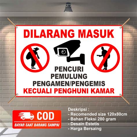 Banner Spanduk Dilarang Masuk Lazada Indonesia