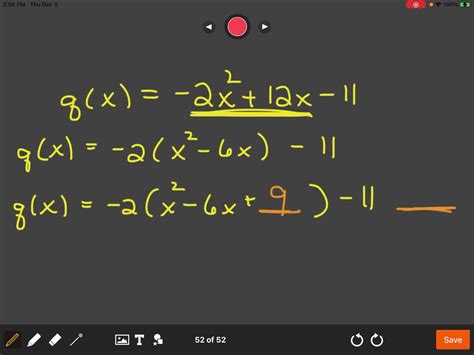 Solved Write The Function In The Form F X A X H K By Completing The