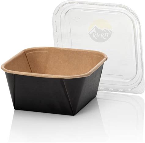 Kurtt Primeline Vierkant 650ml Vershoudbakjes Karton Magnetronbakjes Met Deksel Meal Bol