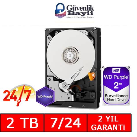 WD Purple WD20PURZ 2 TB 3.5" SATA 3 64 MB 7/24 Güvenlik Kamerası Diski ...