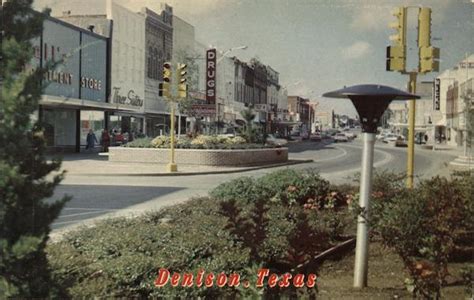 Downtown Denison, Texas Postcard