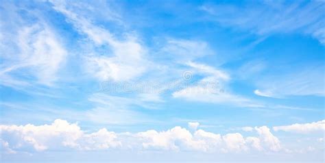 Blue sky wide panorama stock image. Image of morning - 152225331