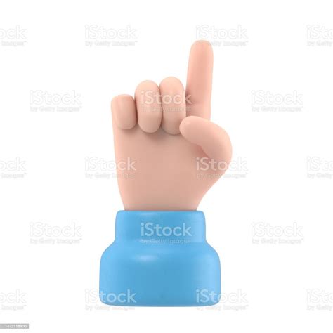 Cartoon Gesture Icon Mockupcartoon Character Hand Pointing Gesture 3d