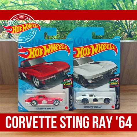 Jual Hot Wheels Race Day Corvette Sting Ray Bundle White Red Putih Jakarta Utara