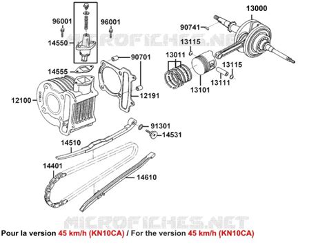 Cylindre Piston Kn Ca Pour Kymco Agility Naked Renouvo T Euro Kymco