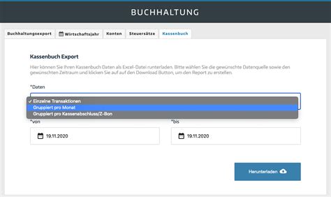 Ready Order Support Hilfe Center Kassenbuch Datenexport Pdf Oder