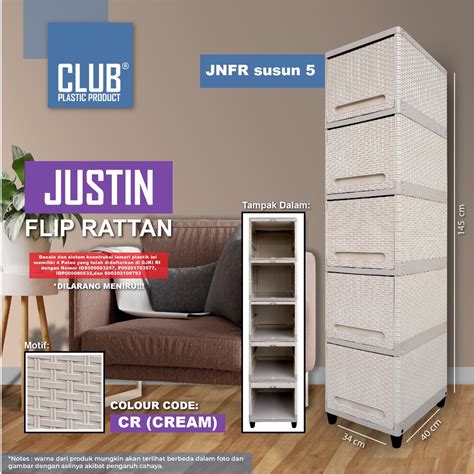 Jual Lemari Plastik Club Flip Justin Rotan Rak Serbaguna Lemari