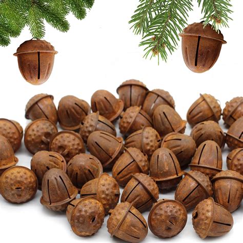 Amazon 20 Pc Country Primitive Rusty Acorn Jingle Bells Rustic