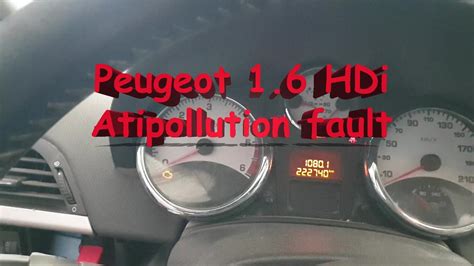 Peugeot 207 Anti Pollution Fault YouTube