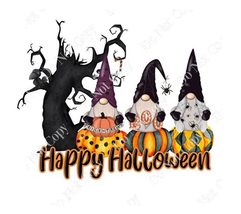 Happy Halloween Gnomes Bats Pumpkins Spiders Fall Ghosts Etsy Happy